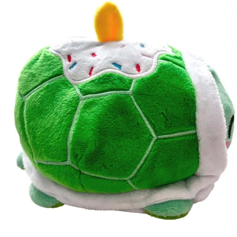 Reversible Green Turtle Plushie Angry/Happy 5 inch Sensory Fidget